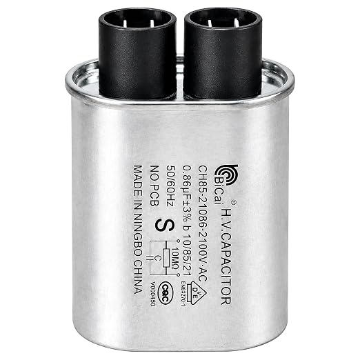 Mikrowellen-Hochspannungskondensator 2100V, 0.86µF, 3+3, 1/4- in — 3+3 Anschlüsse, Ersatzteil, Schnellanschluss, PCB-frei