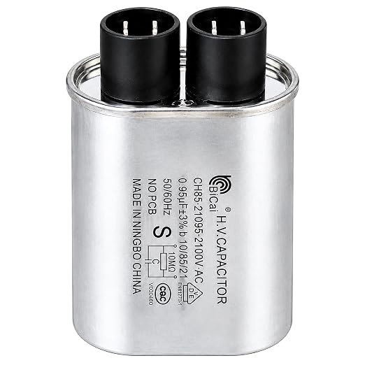 Mikrowellen-Hochspannungskondensator 0.95 uF, 2100V AC, 3+3, 1/4- in — 3+3 Anschlüsse, Ersatzteil, Schnellanschluss, PCB-frei; kompatibel mit METER STAR, Whirlpool, Samsung, GE, LG