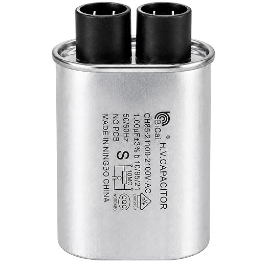 Mikrowellen-Hochspannungskondensator 1.00 uF, 2100V AC, 3+3, 1/4- in — 3+3 Anschlüsse, Schnellanschluss, PCB-frei; kompatibel mit METER STAR