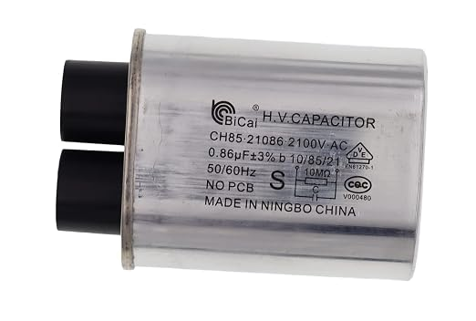 Mikrowellen-Hochspannungskondensator CH85, 21086, 0.86 uF, 2100V AC, 50/60Hz, 1/4- in, 2+2 — 2+2 Anschlüsse, für Haushaltsgeräte, PCB-frei