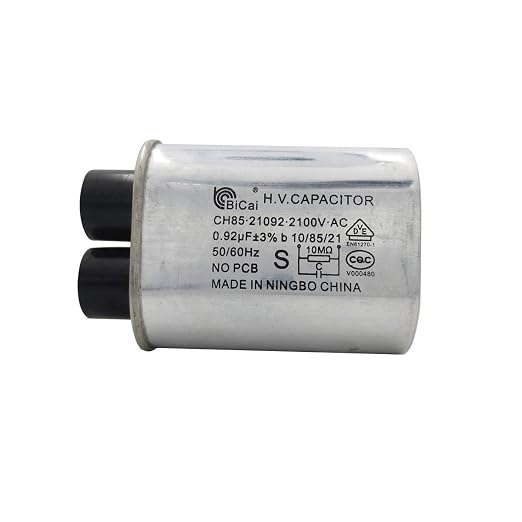 Mikrowellen-Hochspannungskondensator CH85, 2100 V, 0.92 uF, 1/4 in, 10 MΩ — 2+2 Anschlüsse, PCB-frei