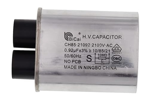 Mikrowellen-Hochspannungskondensator 0.92 uF, CH85, 21092, 2100V AC, 10/85/21, 50/60Hz, 1/4 — universell, für Haushaltsgeräte; kompatibel mit METER STAR