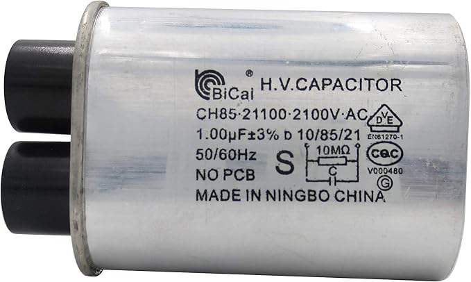Mikrowellen-Hochspannungskondensator 0CZZW1H004B, CH85, 1.00 uF, 2100 V, 3/16 in — PCB-frei