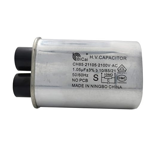 Mikrowellen-Hochspannungskondensator CH85, 1.05 µF, 2100 VAC, 50/60 Hz, EN61270-1, 6.35, 0.8 mm, WB27X10701 — Ersatzteil, PCB-frei, zertifiziert; kompatibel mit GE