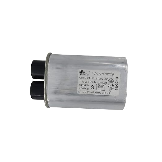 Mikrowellen-Hochspannungskondensator CH85, 21110, 1.10 uF, 2100V AC, 50/60Hz, 1/4- in, 2+2, 10 MΩ — 2+2 Anschlüsse, mit internem Widerstand, PCB-frei